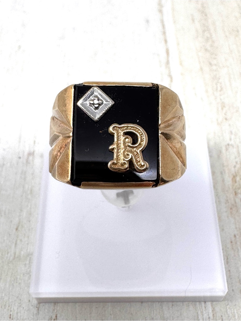 10K PSCO art deco antique signet ring, c1920, 5.5G